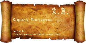 Kapsza Marianna névjegykártya